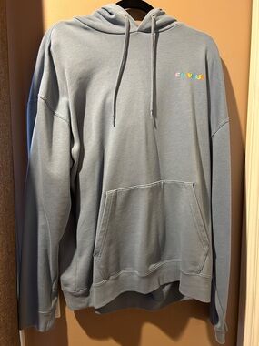 Converse Light Blue Hoodie with Multicolor Logo